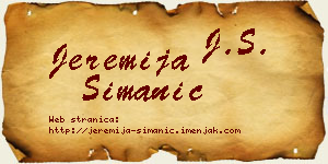 Jeremija Simanić vizit kartica